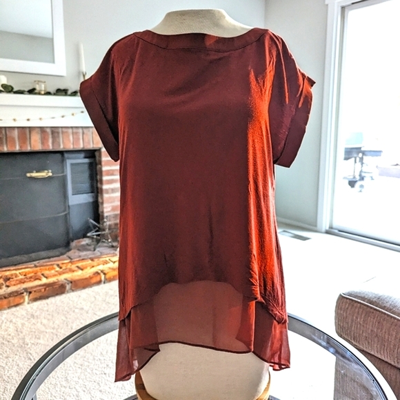 Banana Republic Burnt Orange Short Sleeve Blouse - Picture 4 of 11